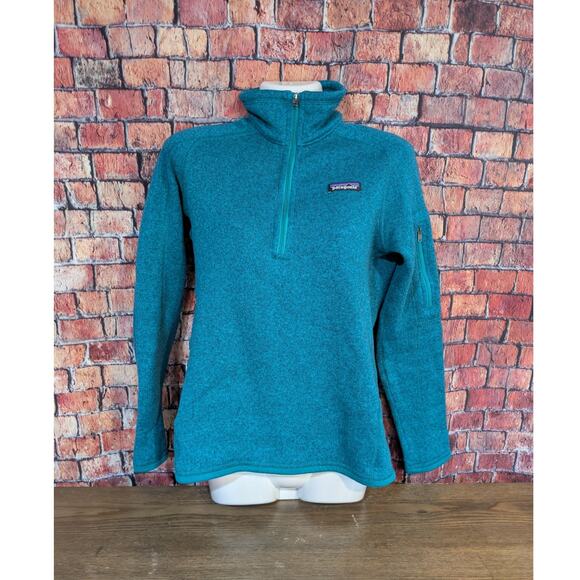 Patagonia Women’s pullover medium Better Sweater 1/4 zip Jacket Teal Size S - Picture 5 of 5